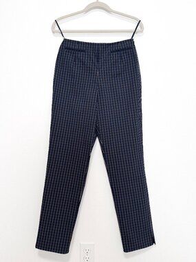 90s Y2K Vintage EMANUEL Emanuel Ungaro Blue and Black Check Pants Size 6 / 40